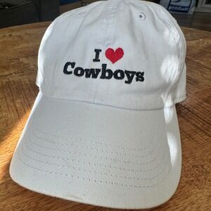White I Love Cowboys Baseball Cap One Size Fits All Going Out Fashion